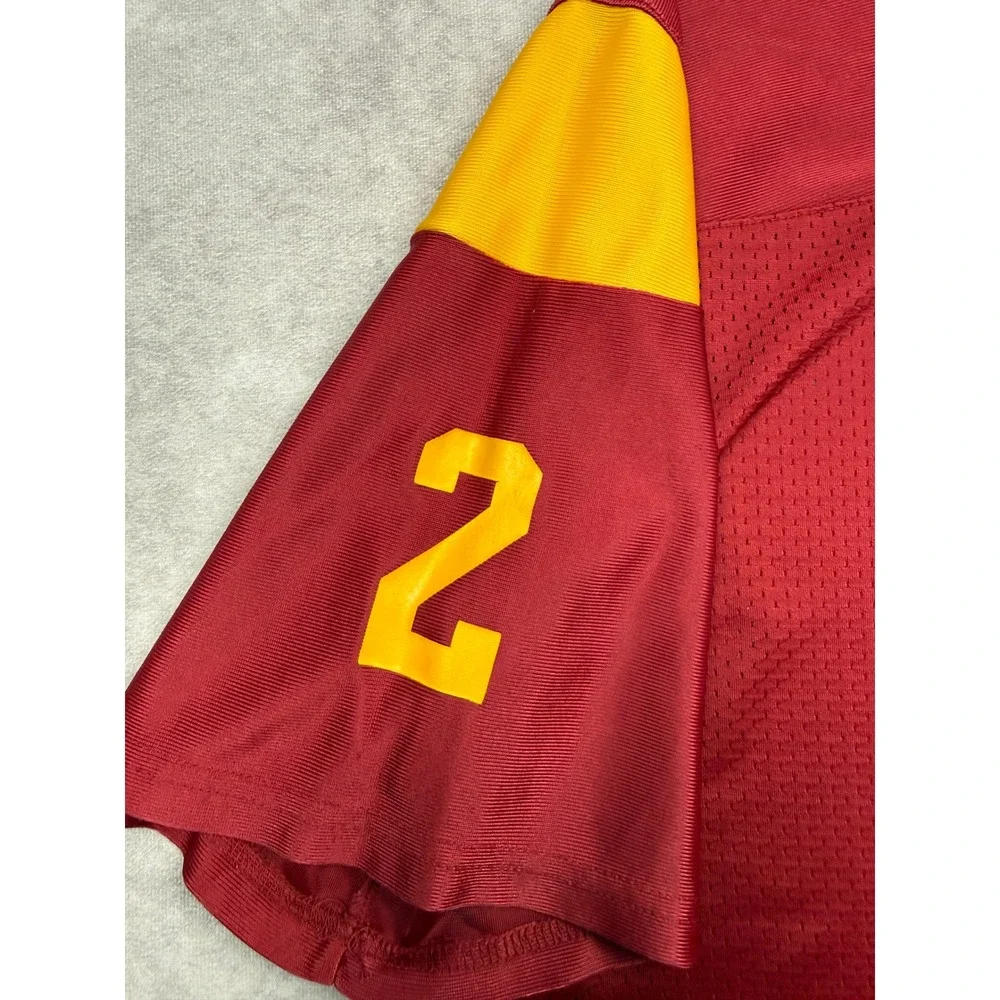 VTG Y2K Nike USC Trojans Jersey Kid L Red Gold Number 2 Football Mesh Shirt NCAA